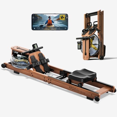 YPOO Magnetic Rowing Machine Foldable 350 lb Capacity 16-Level Silent Resistance Full-Body Cardio Home Gym RM930