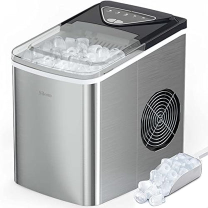 Silonn Nugget Ice Maker Countertop Chewable Pellet Ice Machine Self-Cleaning 36 lbs/Day Portable