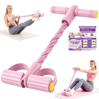 Wysperix 6-Tube Foot Pedal Resistance Band with Handles Multifunction Home Gym Equipment