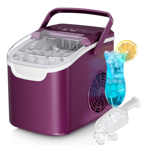 Antarctic Star Countertop Ice Maker 26 lbs/Day 6-Minute Bullet Ice Self-Cleaning Portable Black