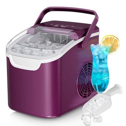 Antarctic Star Countertop Ice Maker 26 lbs/Day 6-Minute Bullet Ice Self-Cleaning Portable Black