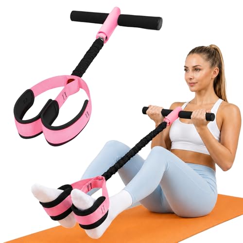 Hacole 6-Tube Pedal Resistance Band with Handles Natural Rubber Full Body Exercise Equipment for Abdomen Waist Arm Leg Pilates