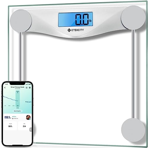 Etekcity Apex HR Smart Fitness Scale Wi-Fi Body Weight BMI Body Fat Muscle Mass Heart Rate TFT Display Tempered Glass 400 lb