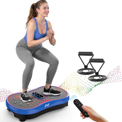 AXV Vibration Plate Exercise Machine 120 Speeds Remote Control Resistance Bands 400 lb Capacity