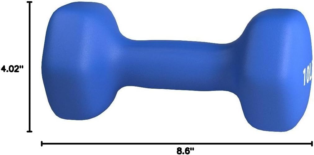 Amazon Basics Neoprene Dumbbell Pair 10 lb Navy Blue