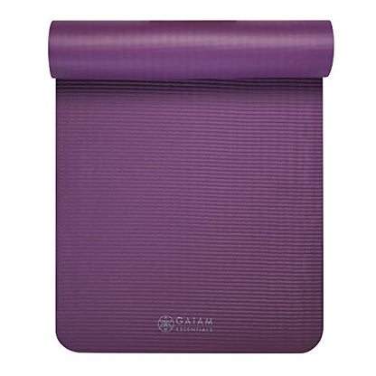 Gaiam Thick Yoga Mat Extra Cushioned NBR Foam Non-Slip Exercise Fitness Mat with Carrying Strap 72 x 24 Inch