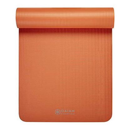Gaiam Thick Yoga Mat Extra Cushioned NBR Foam Non-Slip Exercise Fitness Mat with Carrying Strap 72 x 24 Inch
