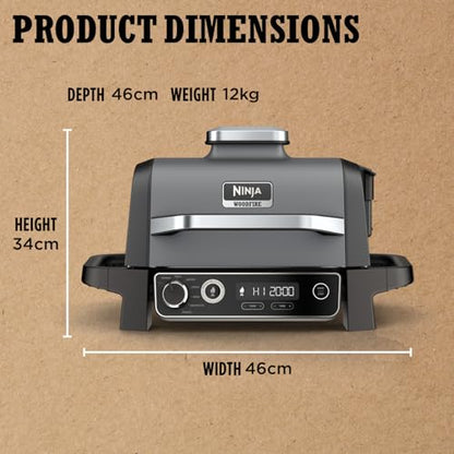 Woodfire OG701UK Electric BBQ Grill & Smoker - Black