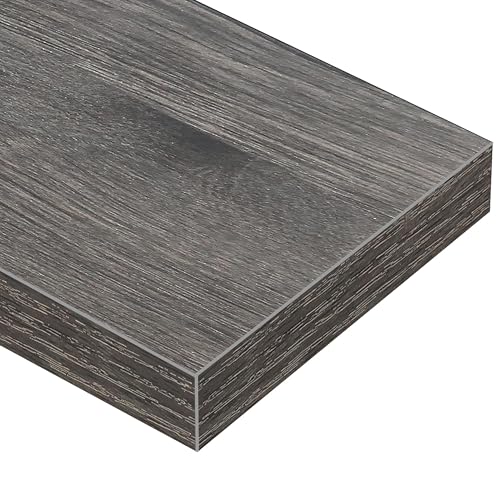 QEEIG Farmhouse Floating Shelves Wall Mounted 15.7 in Set of 2 Engineered Wood Rustic Brown 008-40BN