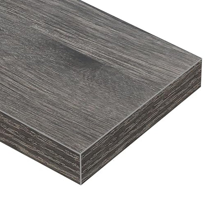 QEEIG Farmhouse Floating Shelves Wall Mounted 15.7 in Set of 2 Engineered Wood Rustic Brown 008-40BN