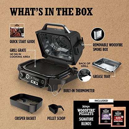 Woodfire Pro 7-in-1 Grill & Smoker with Thermometer