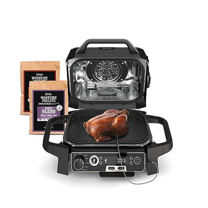 Woodfire Pro 7-in-1 Grill & Smoker with Thermometer