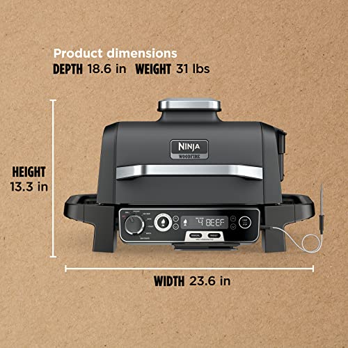 Woodfire Pro 7-in-1 Grill & Smoker with Thermometer
