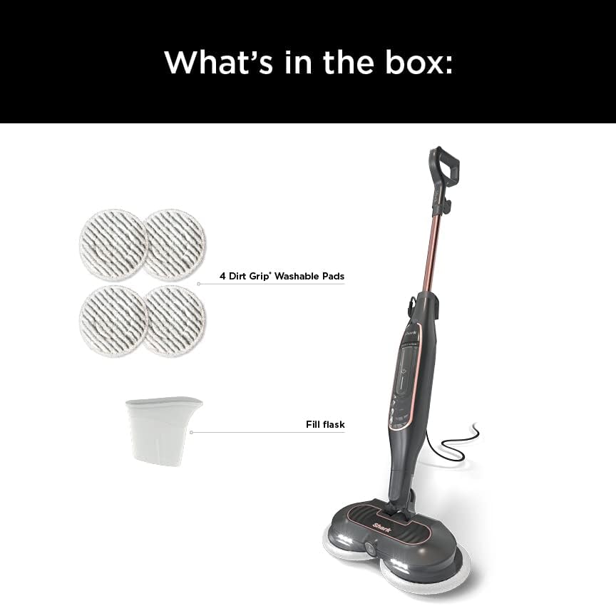 Shark S7201 Steam & Scrub with Steam Blaster Technology All-in-One Hard Floor Steam Mop 3 Steam Modes LED Headlights Black