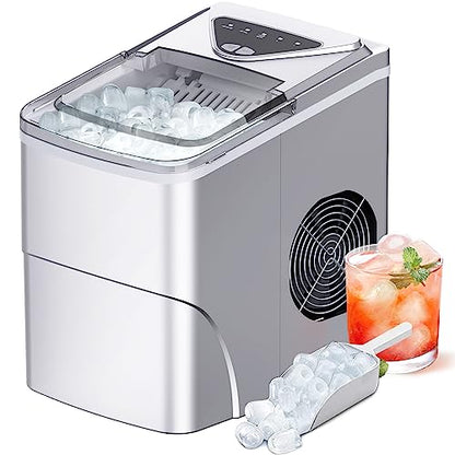 Silonn Nugget Ice Maker Countertop Chewable Pellet Ice Machine Self-Cleaning 36 lbs/Day Portable