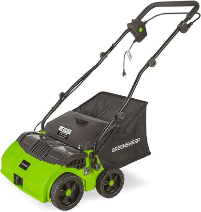 RGS Living GreenSweep V2 Artificial Grass Electric Sweeper Rake Vacuum 45L Collection Bag 5 Adjustable Heights Foldable Handle Extra Brush