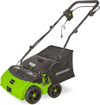 RGS Living GreenSweep V2 Artificial Grass Electric Sweeper Rake Vacuum 45L Collection Bag 5 Adjustable Heights Foldable Handle Extra Brush
