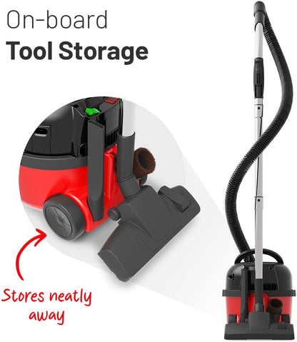 Numatic Henry Xtra HVX160 Canister Vacuum Cleaner 2-Speed TriTex Filtration 2.3 gal 620W 18.7 lb Red