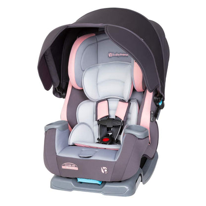 Baby Trend Cover Me™ 4-in-1 Convertible Car Seat, Quartz Pink – Built-in Canopy, 4-Stage Growth System, Plush Comfort Padding, Multi-Position Recline