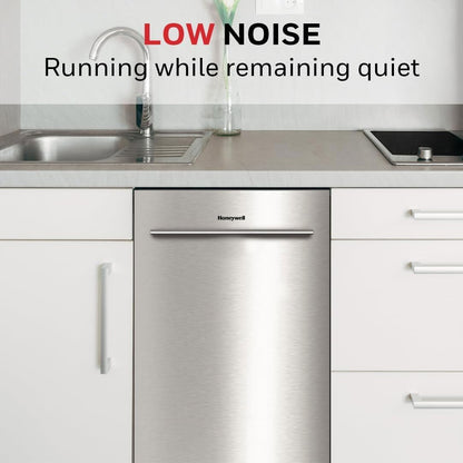 Honeywell 18-Inch Dishwasher 8 Place Settings 6 Wash Programs Stainless Steel Tub Energy Star