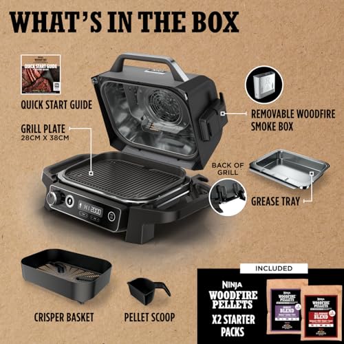 Woodfire OG701UK Electric BBQ Grill & Smoker - Black