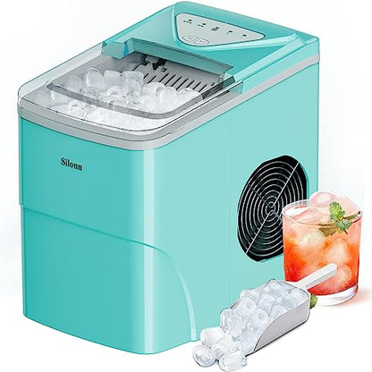 Silonn Nugget Ice Maker Countertop Chewable Pellet Ice Machine Self-Cleaning 36 lbs/Day Portable