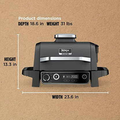 Woodfire Pro 7-in-1 Grill & Smoker with Thermometer