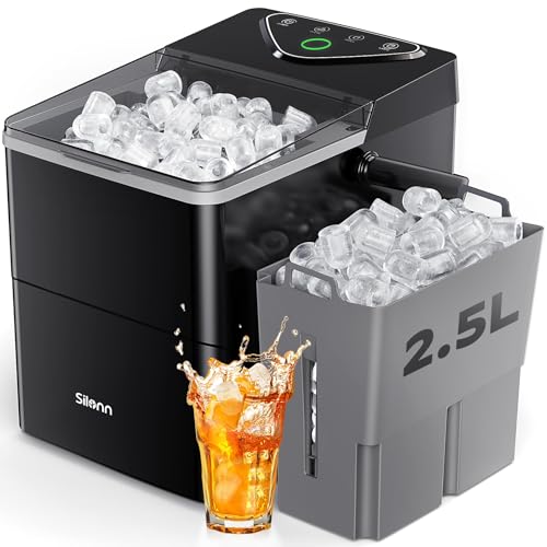 Silonn Nugget Ice Maker Countertop Chewable Pellet Ice Machine Self-Cleaning 36 lbs/Day Portable