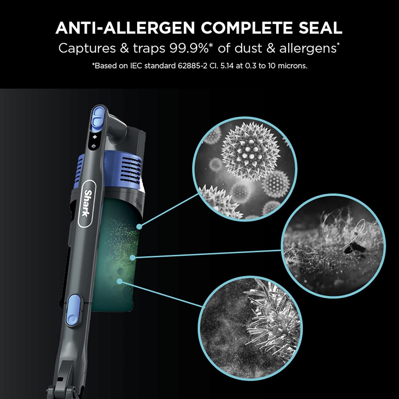 Shark Anti Hair Wrap Cordless Stick Vacuum IZ202UK Flexology 40 Min Runtime 0.7 L Electric Blue