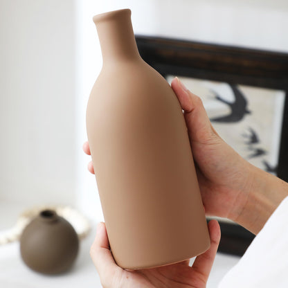 Ceramic Vase Set of 3 – Brown Farmhouse Style