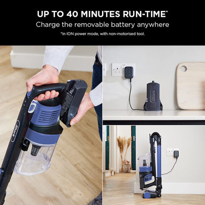 Shark Anti Hair Wrap Cordless Stick Vacuum IZ202UK Flexology 40 Min Runtime 0.7 L Electric Blue