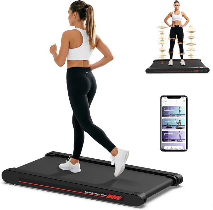 Mahrole 3-in-1 Walking Pad Vibration Plate Portable Under Desk Treadmill 400W