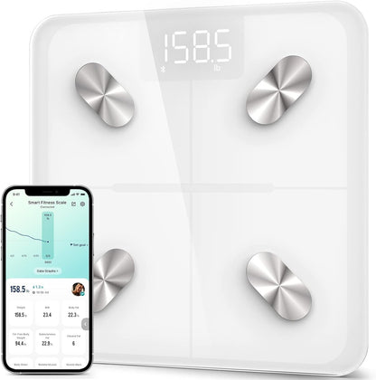 Etekcity Apex HR Smart Fitness Scale Wi-Fi Body Weight BMI Body Fat Muscle Mass Heart Rate TFT Display Tempered Glass 400 lb