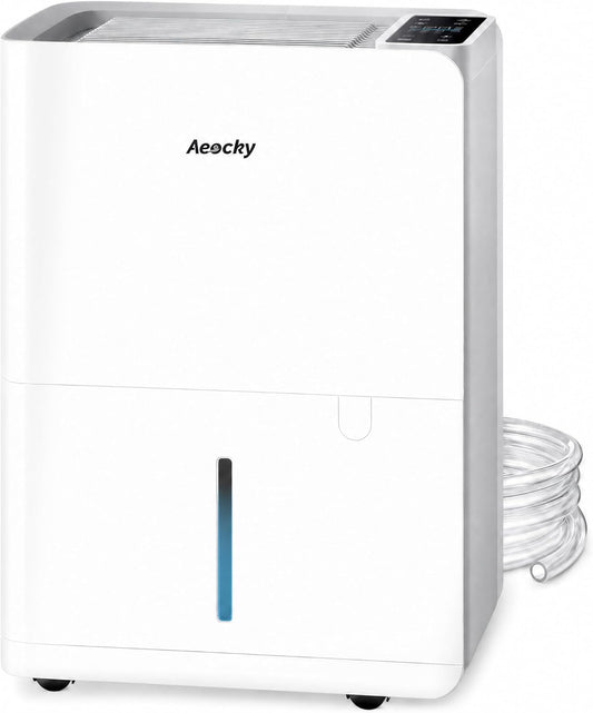 AEOCKY BOREAS-001 50 Pint Compressor Dehumidifier with Drain Hose 3500 Sq. Ft. Coverage Quiet 40dB