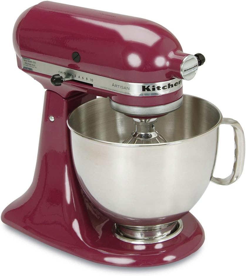 KitchenAid Artisan 5 Qt Tilt-Head Stand Mixer 325W 10-Speed with Flat Beater Dough Hook Wire Whip Pouring Shield 23 lb KSM150PS