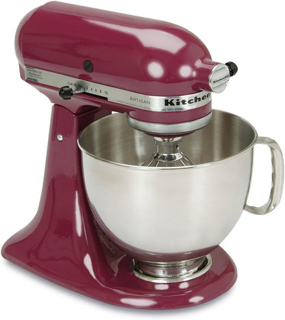 KitchenAid Artisan 5 Qt Tilt-Head Stand Mixer 325W 10-Speed with Flat Beater Dough Hook Wire Whip Pouring Shield 23 lb KSM150PS