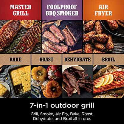 Woodfire Pro 7-in-1 Grill & Smoker with Thermometer
