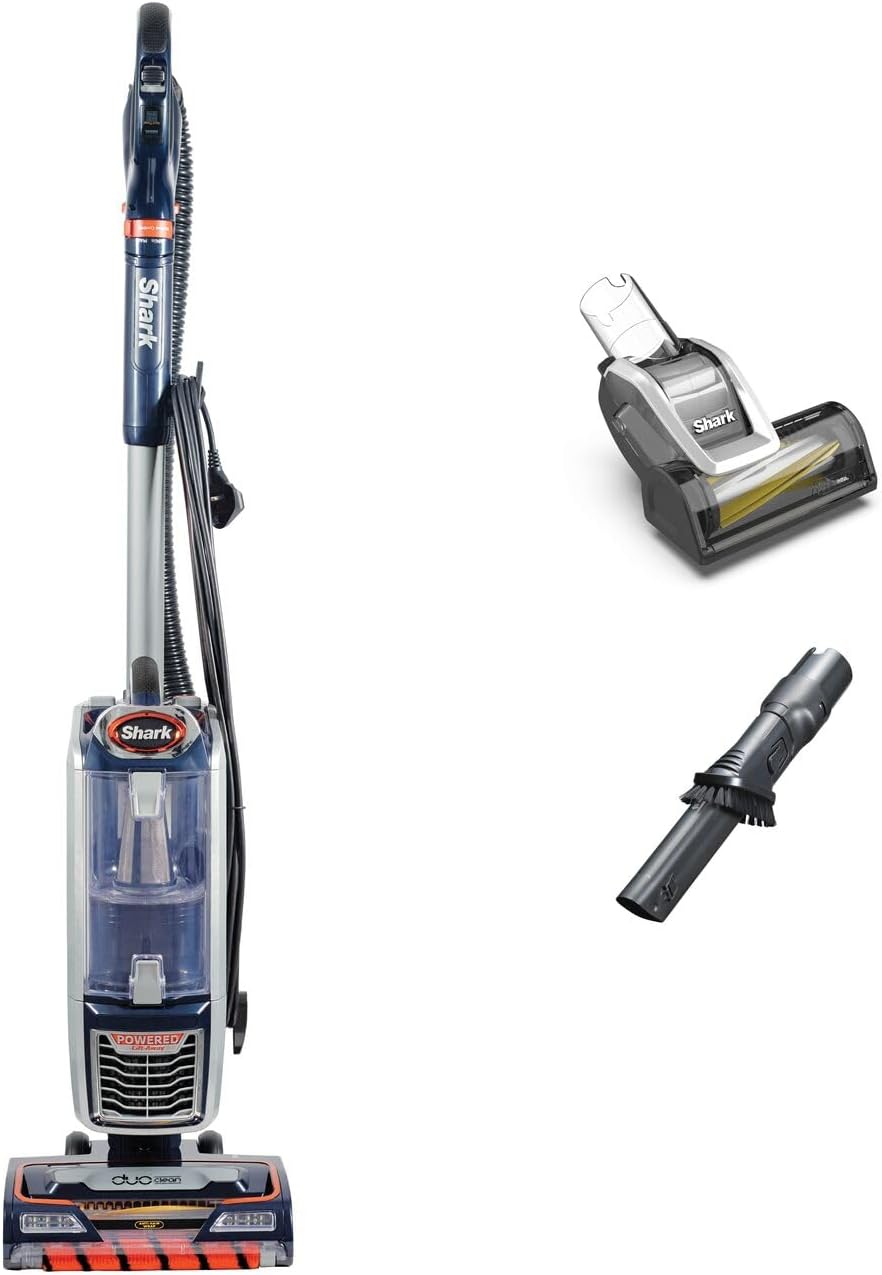 Shark NZ801UKT DuoClean Powered Lift-Away Upright Vacuum Anti Hair Wrap HEPA 0.22 gal Corded 750W 14.3 lb Navy/Orange