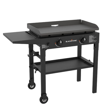 Flat Top Gas Grill Griddle 2 Burner Propane Fuelled Rear Grease Management System
