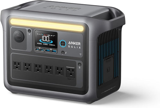 Anker SOLIX C1000 Portable Power Station 1800W Peak 2400W 1056Wh LiFePO4 Solar Generator Full Charge 58 Min 11 Ports