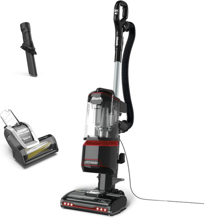 Shark NV602UKT Lift-Away Upright Vacuum Cleaner Anti-Allergen LED Headlights 1.1 L 8m Cord 750W 15.4 lb Red/Black