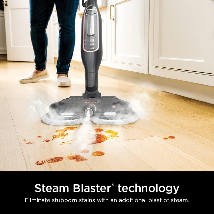 Shark S7201 Steam & Scrub with Steam Blaster Technology All-in-One Hard Floor Steam Mop 3 Steam Modes LED Headlights Black