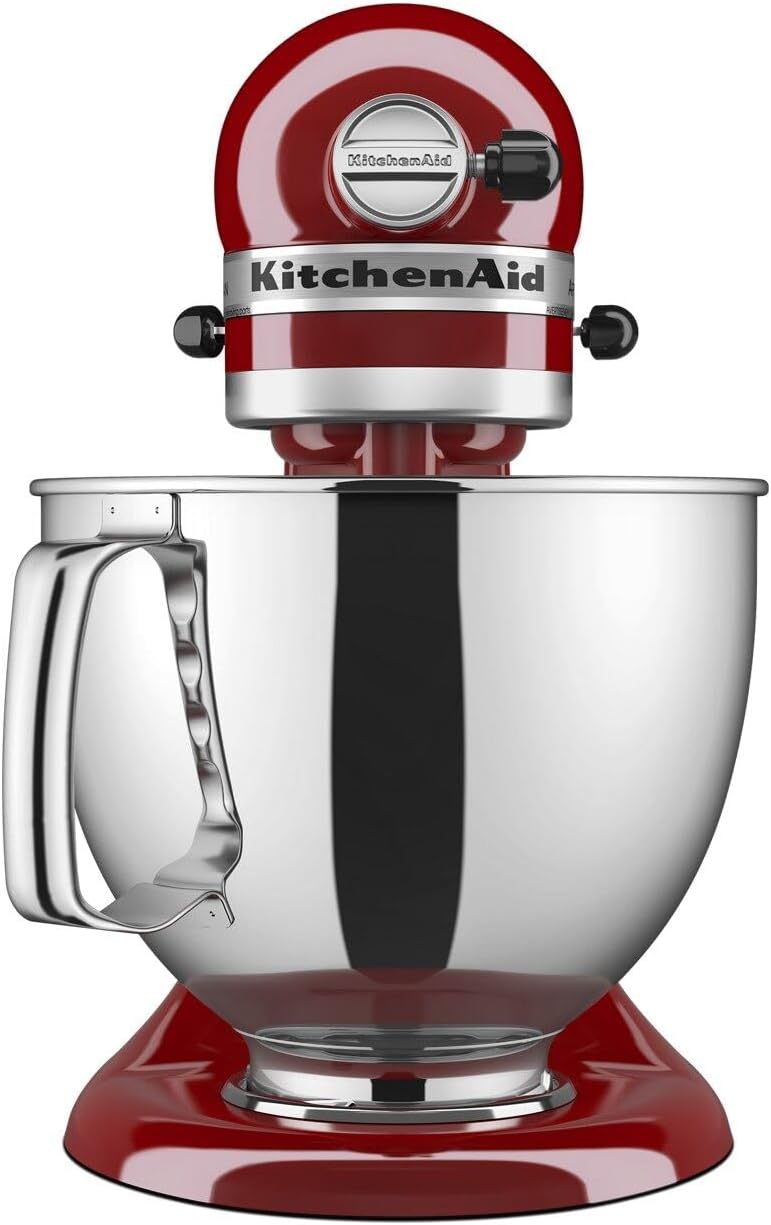 KitchenAid Artisan 5 Qt Tilt-Head Stand Mixer 325W 10-Speed with Flat Beater Dough Hook Wire Whip Pouring Shield 23 lb KSM150PS