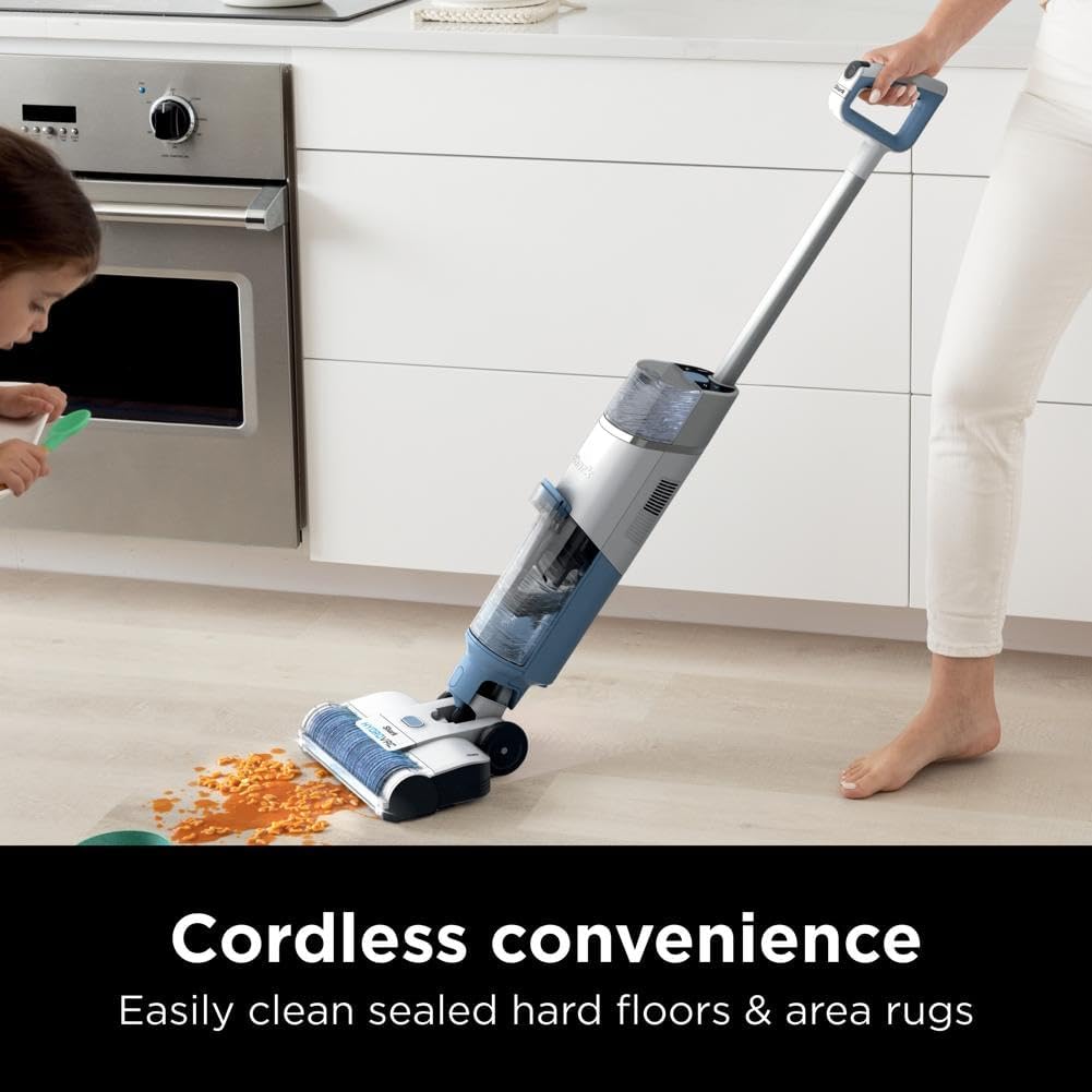 Shark HydroVac Cordless Pro XL 3-in-1 Vacuum Mop Self-Cleaning System Antimicrobial Brushroll Multi-Surface Hardwood Tile Area Rugs Blue WD201