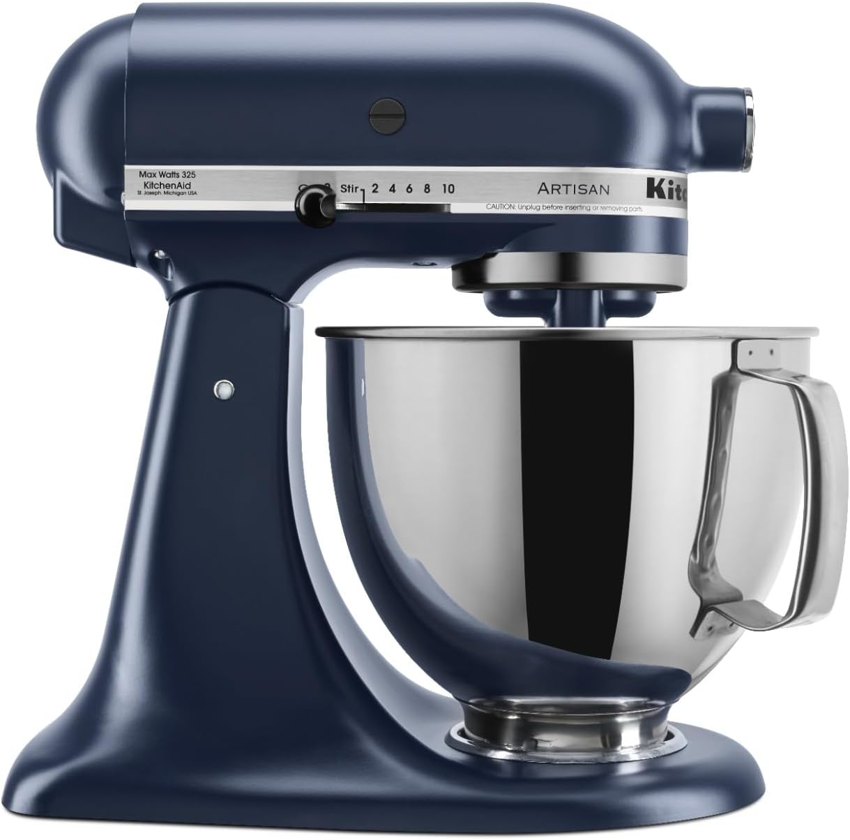 KitchenAid Artisan 5 Qt Tilt-Head Stand Mixer 325W 10-Speed with Flat Beater Dough Hook Wire Whip Pouring Shield 23 lb KSM150PS