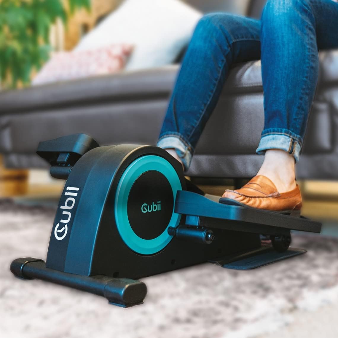 Cubii JR1 Under Desk Elliptical Seated Pedal Exerciser Compact Mini Elliptical Machine for Home Office Aqua
