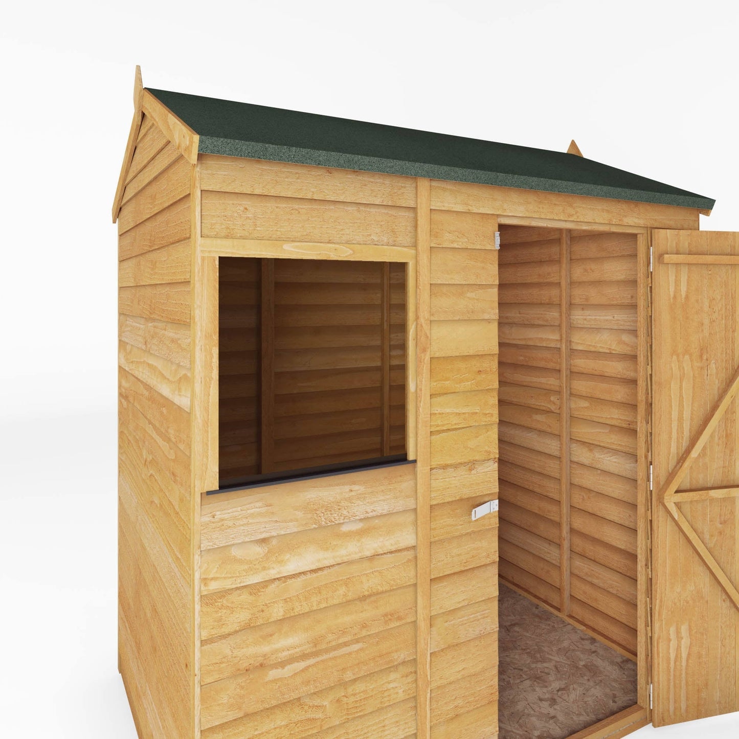 6 x 4 Ft Overlap Reverse Apex Shed