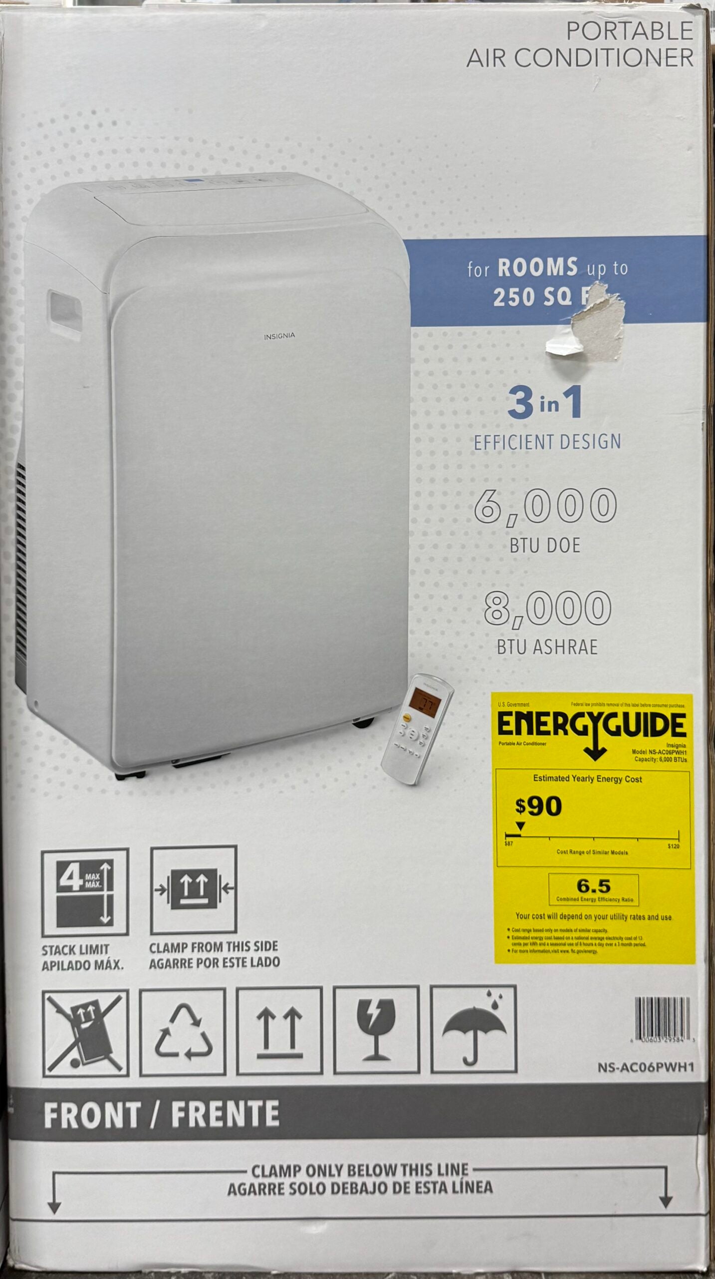Insignia 18" Portable Air Conditioner 6,000 BTU White NS-AC06PWH1