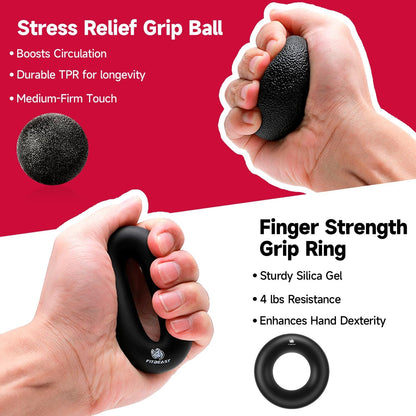 FitBeast Grip Strengthener Forearm Hand Grips Kit 5 Pack Adjustable Resistance 10-132 lbs