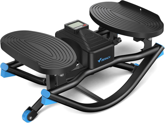 MERACH Rocking Stepper 3D Motion Balance Board with Resistance Bands 330 lb Capacity